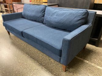 Dark Blue Track Arm 2-Cushion Sofa