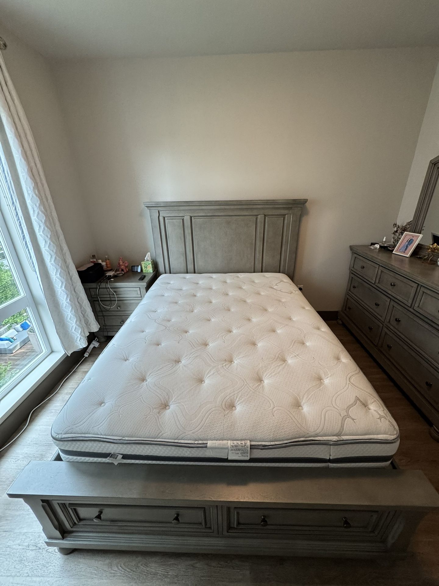 Queen Bed Frame + Luxury firm mattress