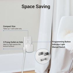 Remote Control Outlet, Wireless Electrical Outlet Plug Switch for Lights,  Lamps