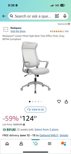 Realspace® Lenzer Mesh High-Back Office Chair, Gray