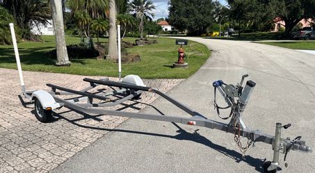 Galvanized swing away single Axel trailer. All components are new. Only frame original. Ready to load….