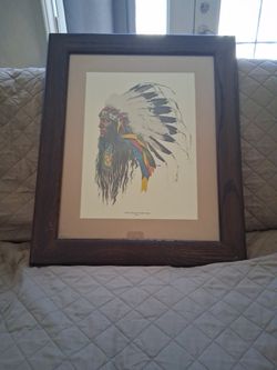 Chief Hollow Horn Bear By artist kenneth A. Ottinger Chromolithograph