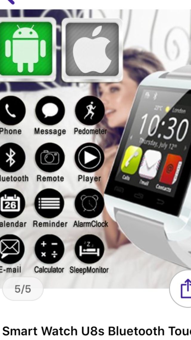 Bluetooth Wireless Smart Watch for iOS and Android