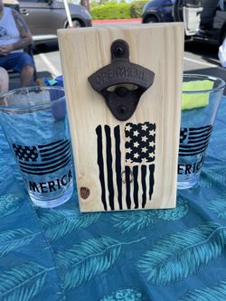 Beer glass And opener Set