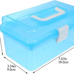 COHEALI 1pcs Art Toolbox Portable Handled Storage Box Clear Organizer Box Plastic Tool Box Nail Storage Organizer Box Plastic Storage Bins Nail Tools 