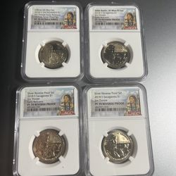 4-PF 70 Jim Thorpe Sacagawea Golden Dollars - Jim Thorpe 