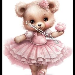 Baby Bear Ballerina Baby/Girls Room Poster