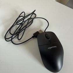 AmazonBasics Wired USB Optical Mouse Black Scroll Wheel MGR0979