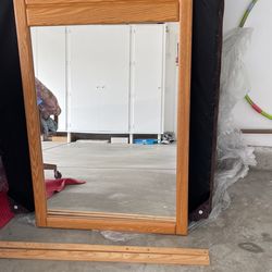 Mirror For Dresser Or For Other Use Like Wall. With Two Wood Stick For Dresser 28x41 . Like New. Just Open Box.