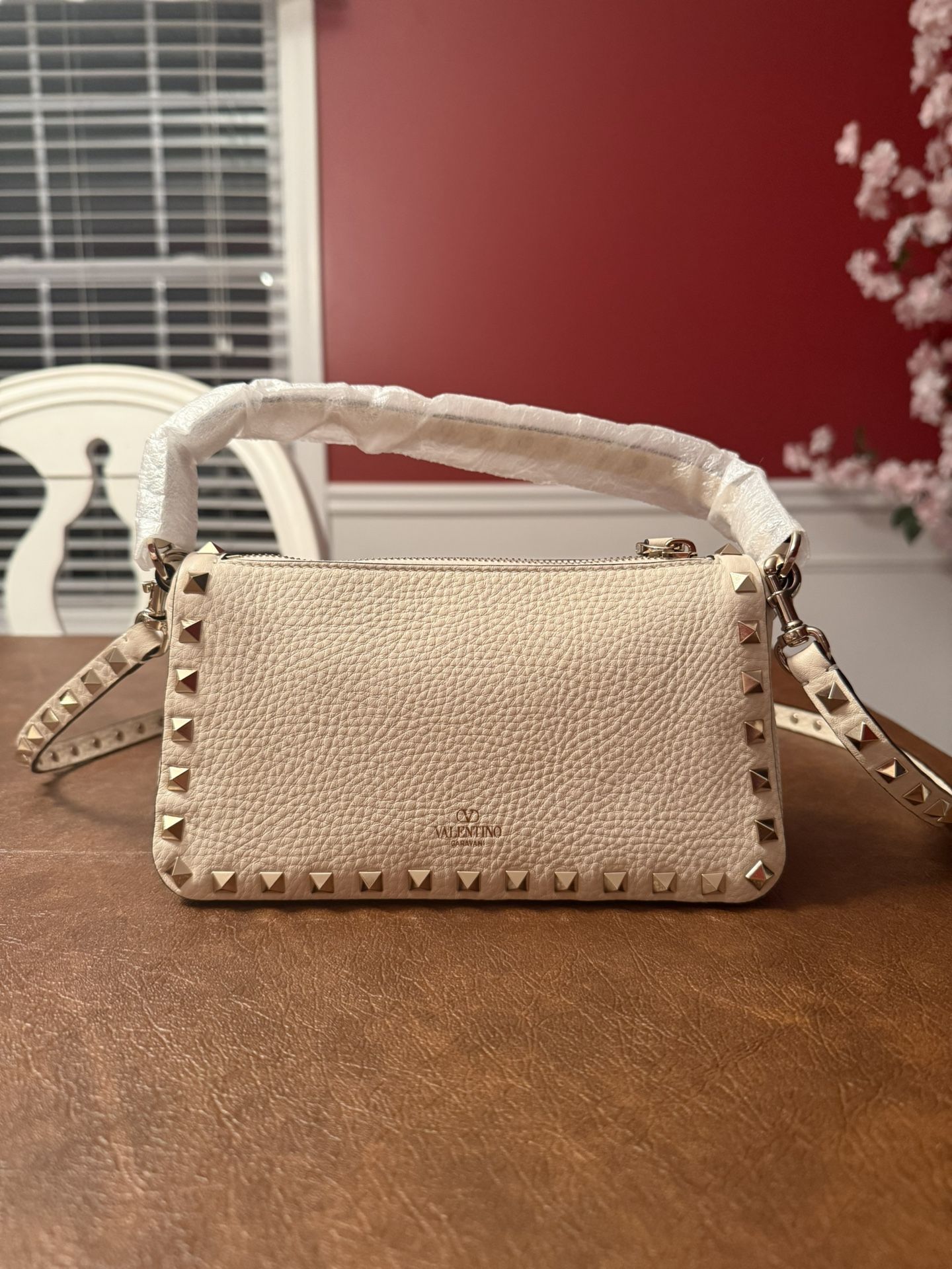 Valentino Small Rockstud Grainy Calfskin Crossbody Bag