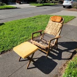 Mid Century Modern Chair and Ottoman 