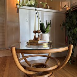 Vintage Mid-Century Modern Rattan Table