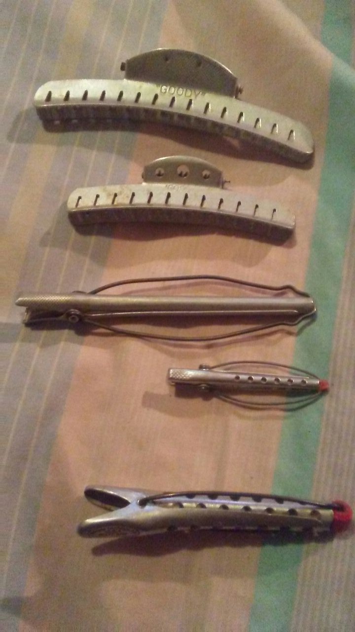 Vintage metal hair clips