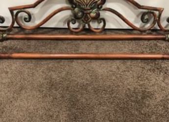 Brand new thick rustic metal wall decor with 2 curtain rods