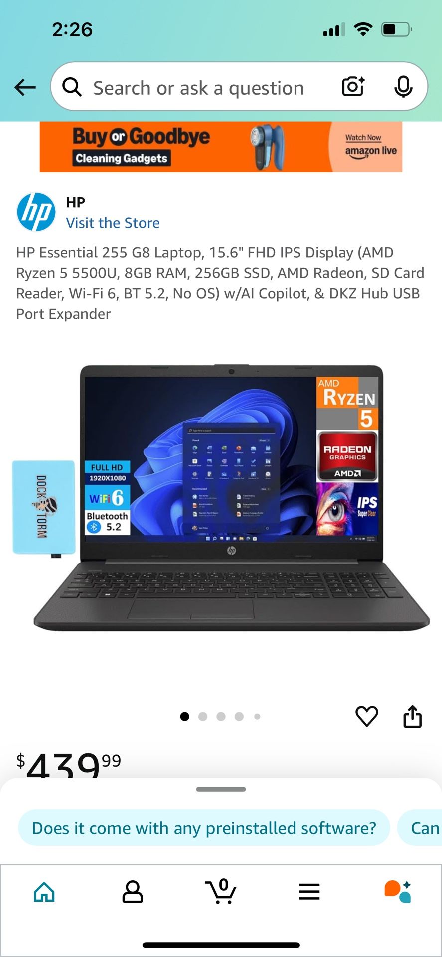 HP Essential 255 G8 Laptop