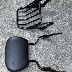 (Make An Offer) Harley Quick Release Passenger Backrest And Luggage Rack