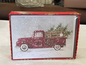 Boxed set of Tree Farm Christmas holiday greeting cards by Graphique de France. 20 cards & envelopes