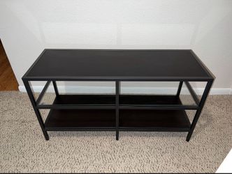 IKEA vittsjoe Black Metal Console Table with Two Shelves
