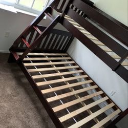 Bunk Bed TWIN OVER FULL WOODEN BUNK Brown LITERA CAMAROTE 