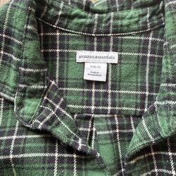 Small (6/7) Boys green Flannel Shirt