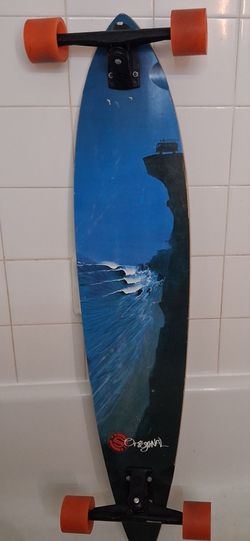 Original Longboard with Orange Wheels