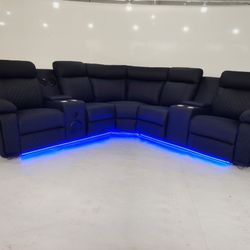 Power Recliner Sectional Sofa 