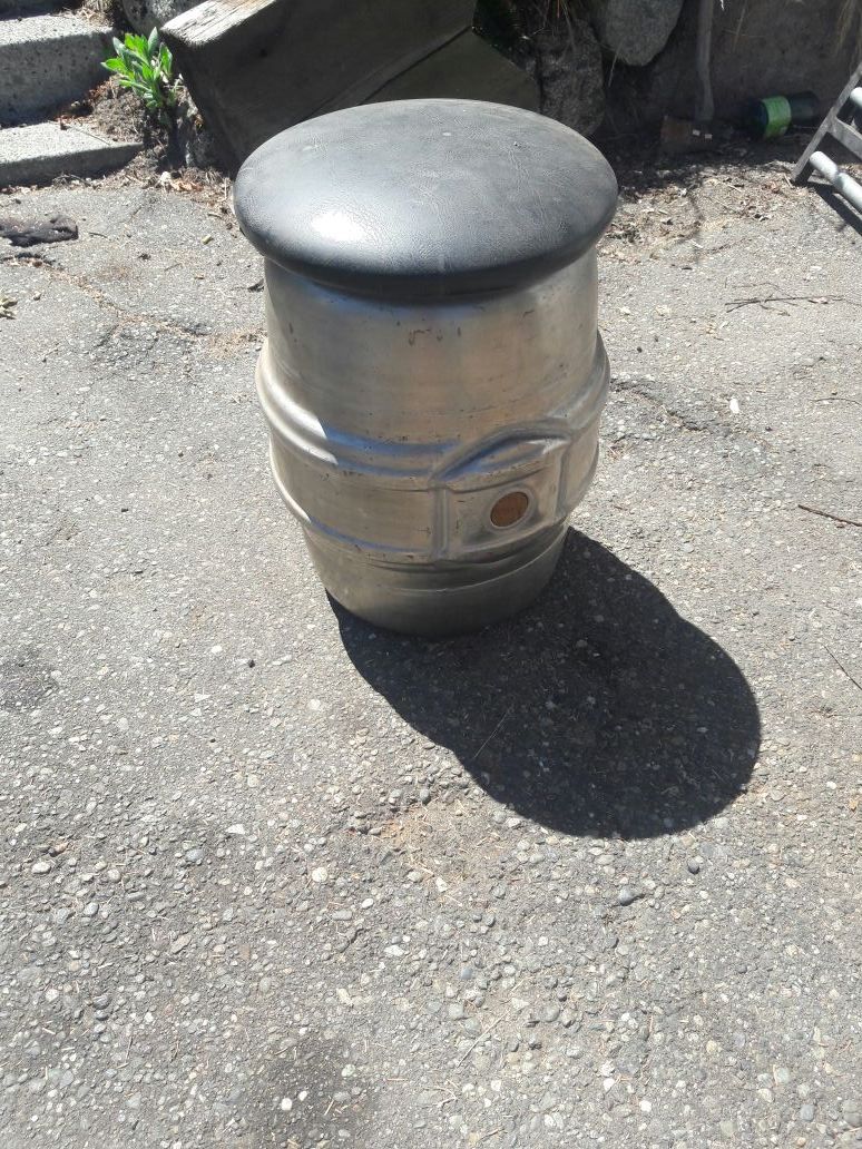 Rainier Beer Keg with Custom made bar stool pad (removable)