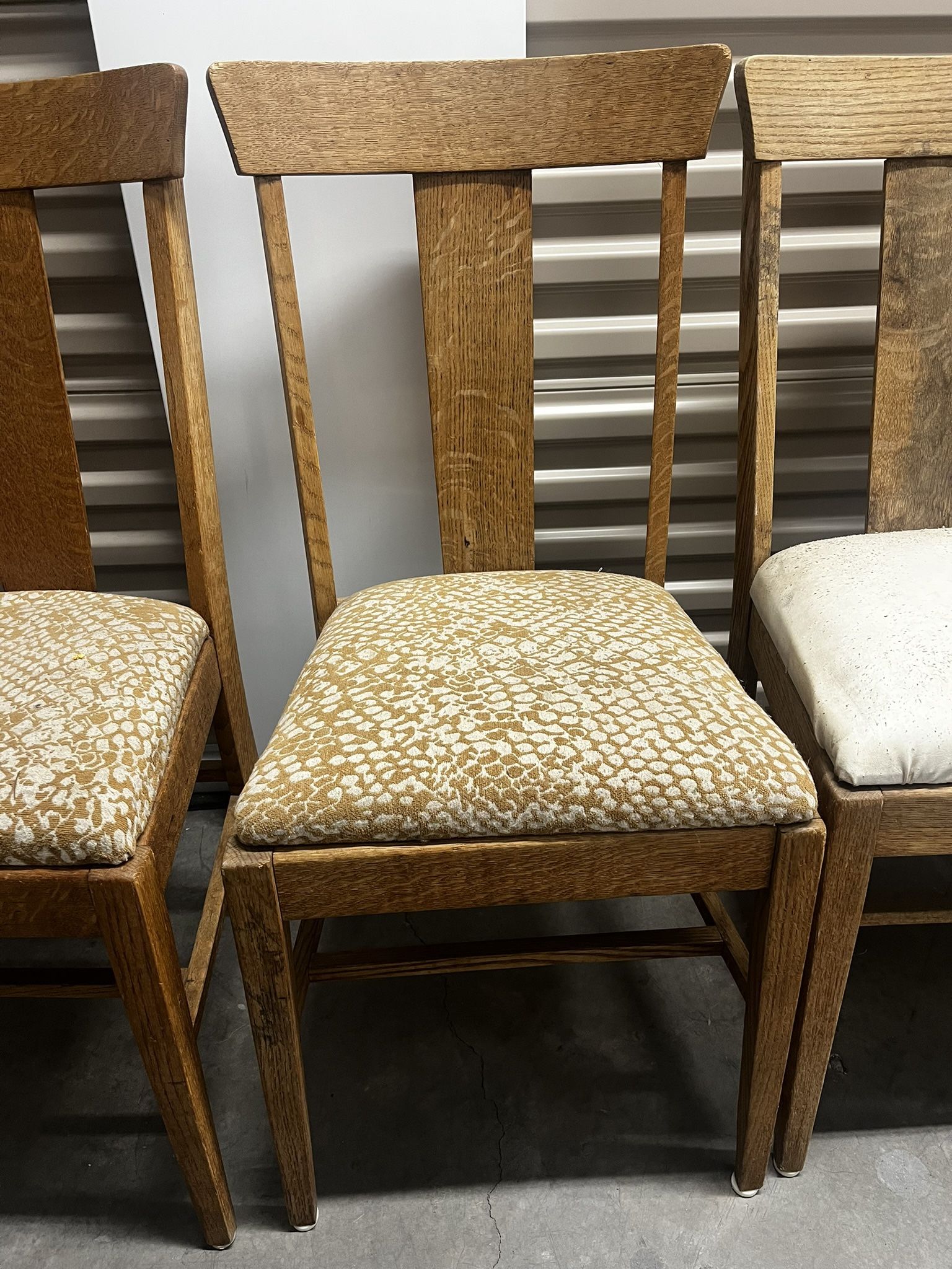 5 Vintage Mid Century Wooden Chairs
