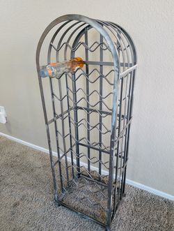 36 Bottle Wrought Iron Wine Rack 44x16 Used Good