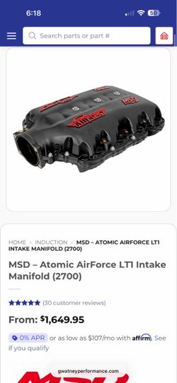 PORTED MSD- atomic airforce LT1 intake manifold (2700)