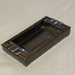 Vintage  1930’s  Hyde Park decorative desk ashtray with clean glass insert  / Measures about 7.5 inches long. Art Deco 