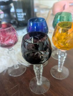 Collectable mid-century European crystal cordial stemware