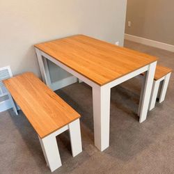 IKEA table and benches