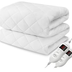 Mattress Pad King Size, Electric Mattress Pad Cover w/Dual Control 8 Heating Settings, Bed Warmer w/ 4 Auto Shut Off Settings, UL Certified, Deep Pock