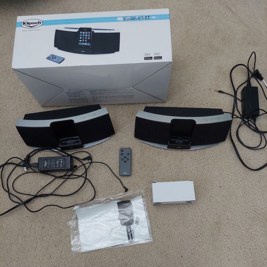 Two Klipsch iGroove SXT speakers OBO