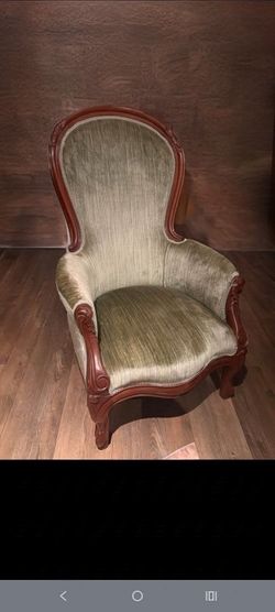 Victorian Style Carved Wood Armchairs