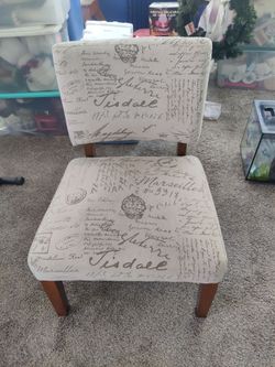 Accent Chair with French Script Upholstery