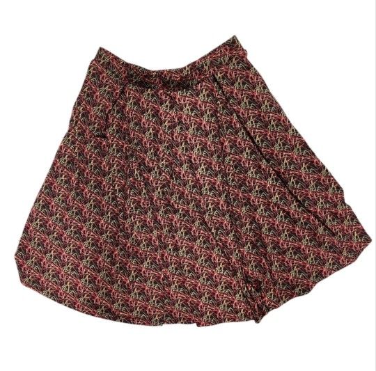 LulaRoe Size Medium Madison Red Black Yellow Midi Skirt New
