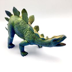 Vintage 1980s Stegosaurus Dinosaur Rubber/Plastic Toy Figure 16” - Dor Mei Toys