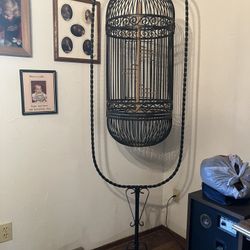 Vintage Wrought Iron Bird Cage