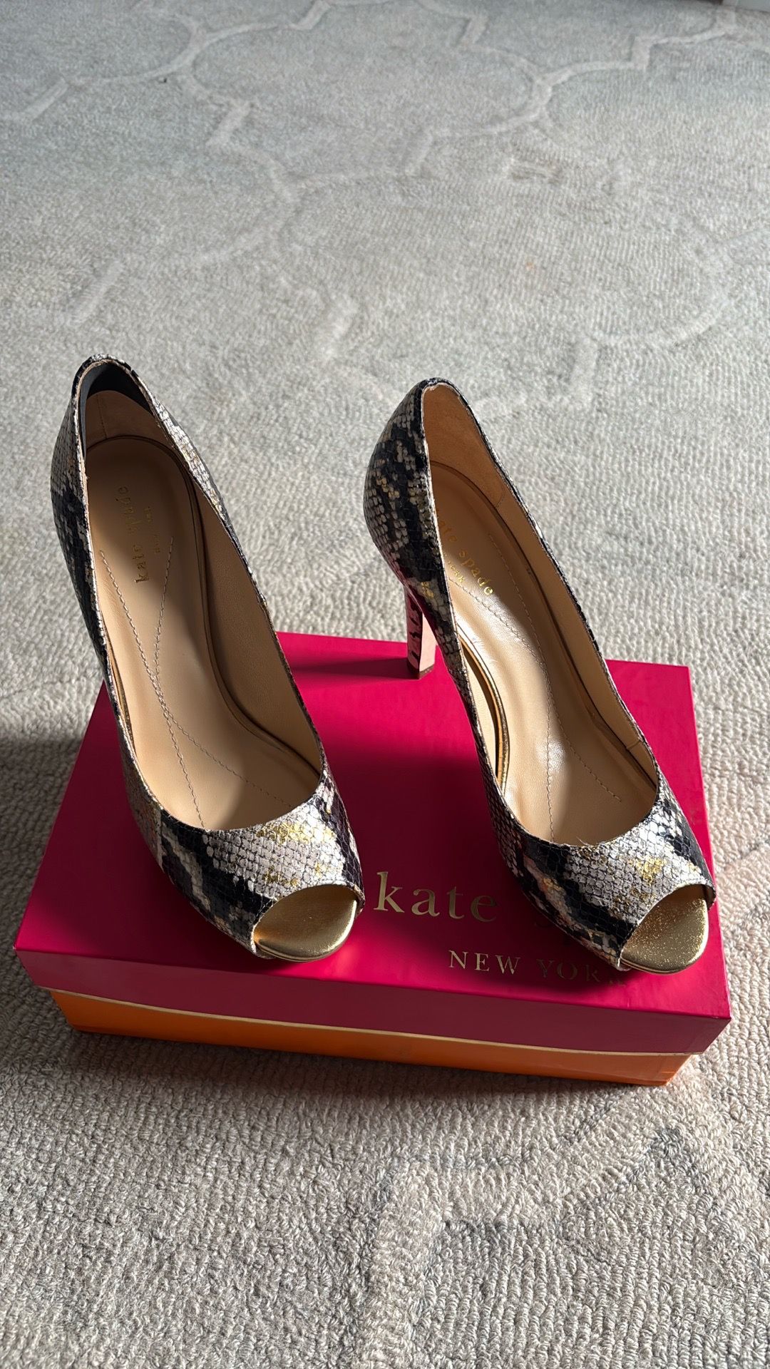 Kate Spade, Roccia/Gold Wash Python, Size 8