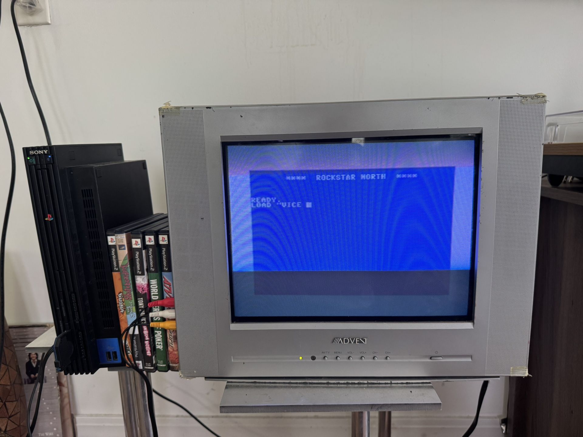 Old TV, PS2, Games, Controllers