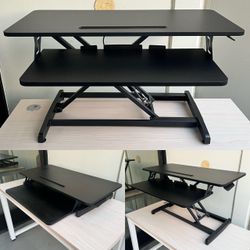 New In Box Standing Desk Sit To Stand Up Riser Adjustable Height For Monitor Keyboard And Tablet Office Furniture Table 