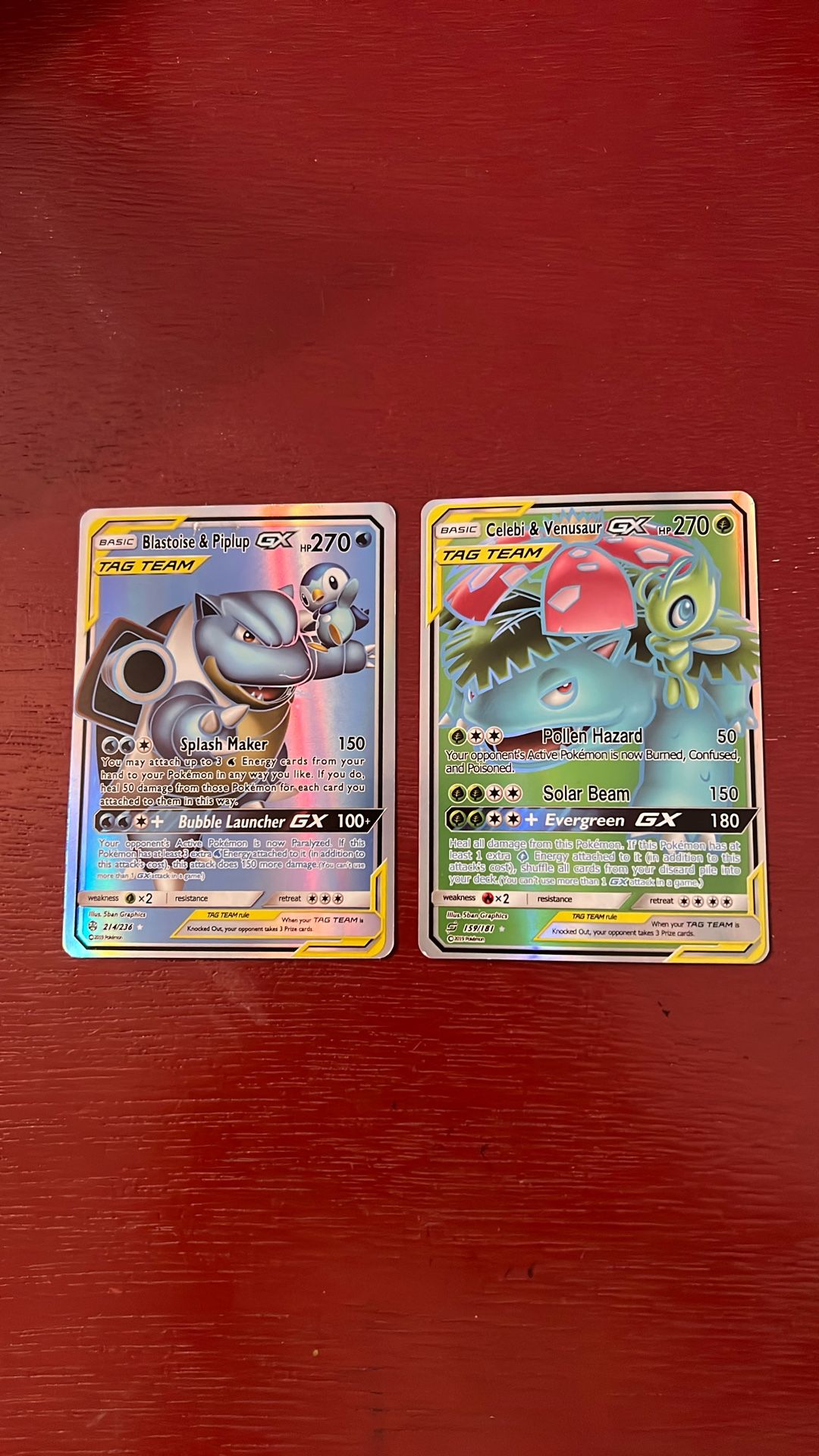 Blastoise&Piplup GX Tag Team AND Celebi&Venusaur GX Tag Team
