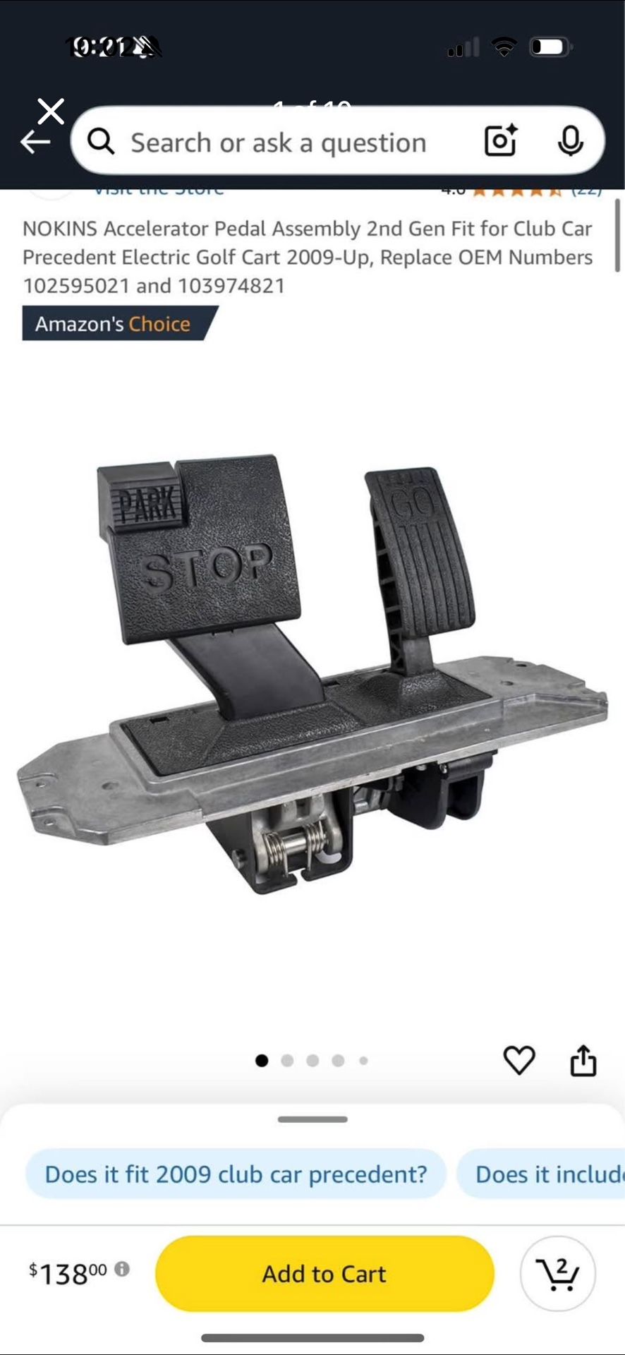 New Accelerator Pedal Assembly 2nd Gen Fit for Club