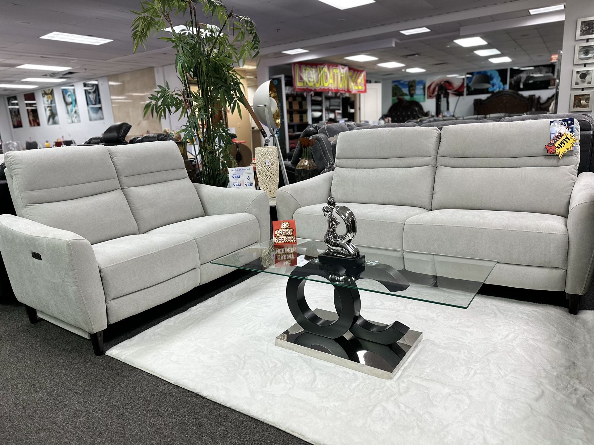 Labor Day Special Pwr Head And Foot Reclining Sofa And Loveseat Set Now 75% Off (Grey + Beige Is Available)!