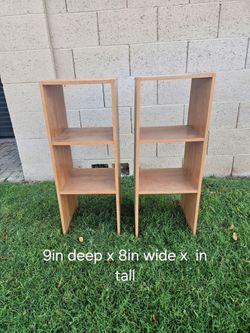 Small Wood Shelving Units Set of 2