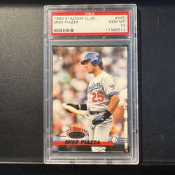 PSA 1993 STADIUM CLUB MIKE PIAZZA #585 GEM MT 10