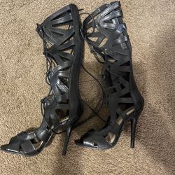 Black Gladiator Style Sandals 