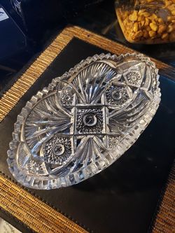 Vintage 7.5" glass relish dish